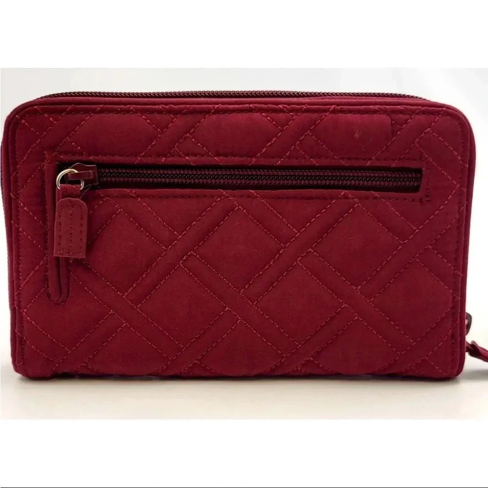 Vera Bradley Women's Red Quilted Zip-Around Wallet RFID Blocking